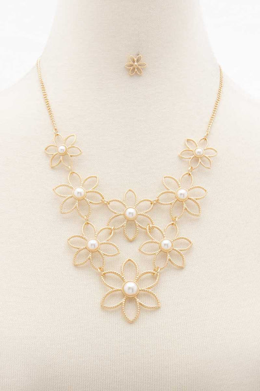 Flower Pearl Bead Necklace - Absolute Fashion 2020