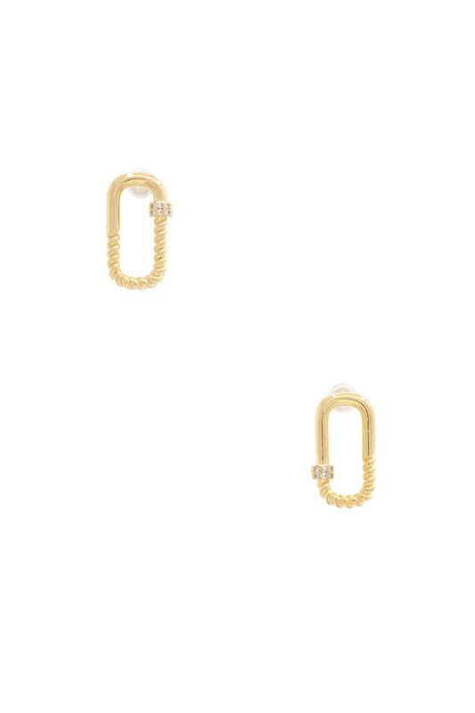 Sodajo Oval Twisted Metal Earring - Absolute Fashion 2020