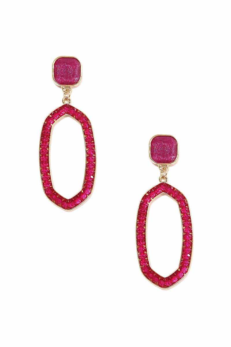 Beaded Oval Post Drop Earring - Absolute Fashion 2020