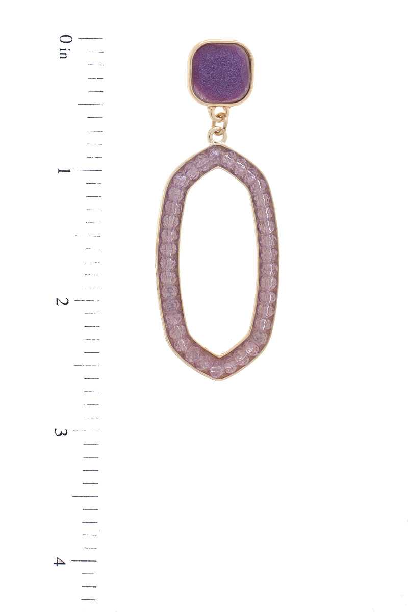 Beaded Oval Post Drop Earring - Absolute Fashion 2020