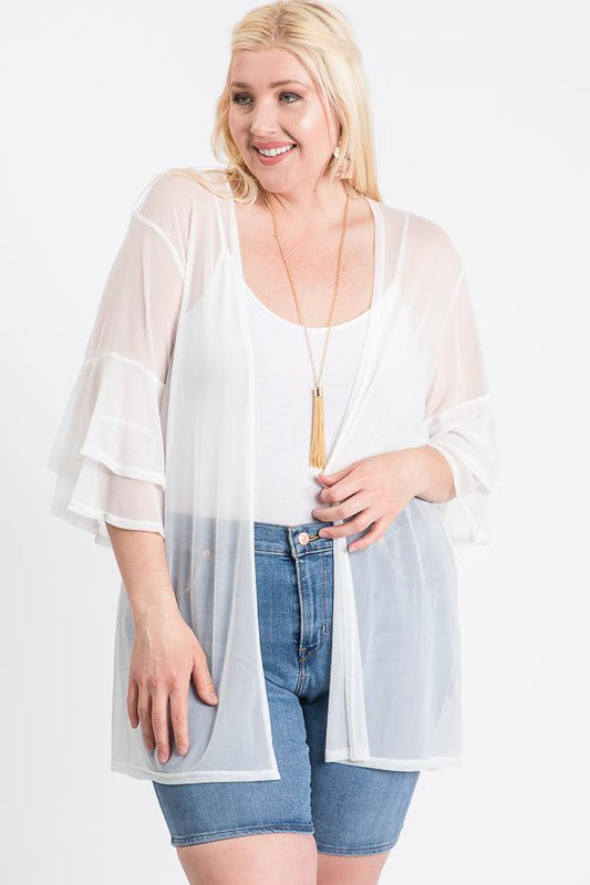 Ruffle Sleeve Open Cardigan - Absolute Fashion 2020