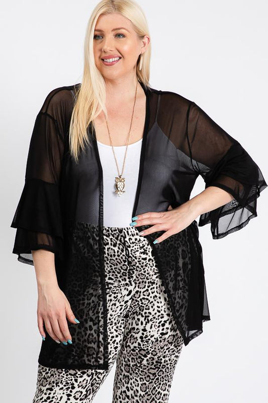 Ruffle Sleeve Open Cardigan - Absolute Fashion 2020