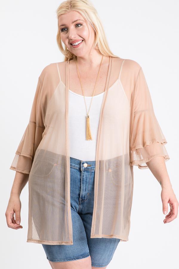 Ruffle Sleeve Open Cardigan - Absolute Fashion 2020