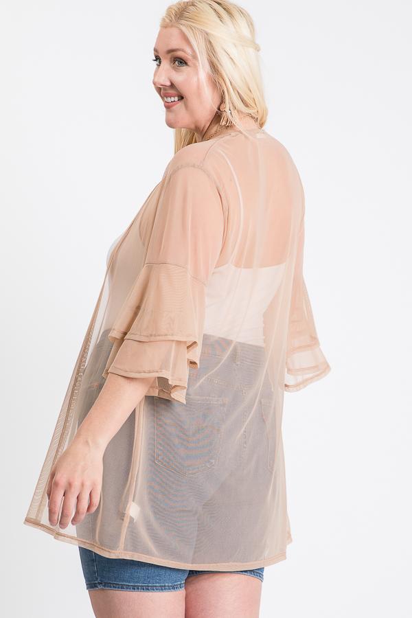 Ruffle Sleeve Open Cardigan - Absolute Fashion 2020