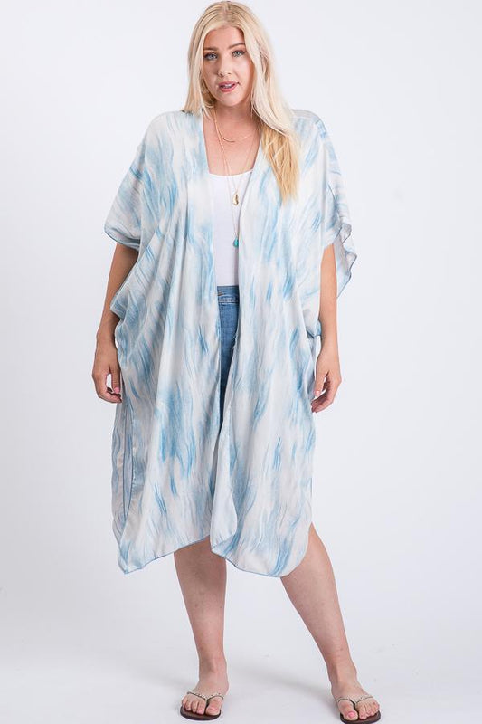 Zebra Print Short Sleeve Maxi Kimono - Absolute Fashion 2020