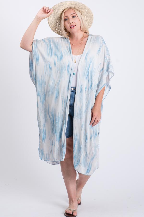 Zebra Print Short Sleeve Maxi Kimono - Absolute Fashion 2020