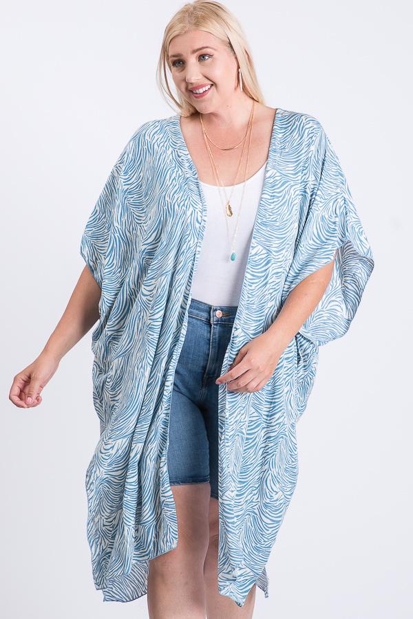 Zebra Print Short Sleeve Maxi Kimono - Absolute Fashion 2020