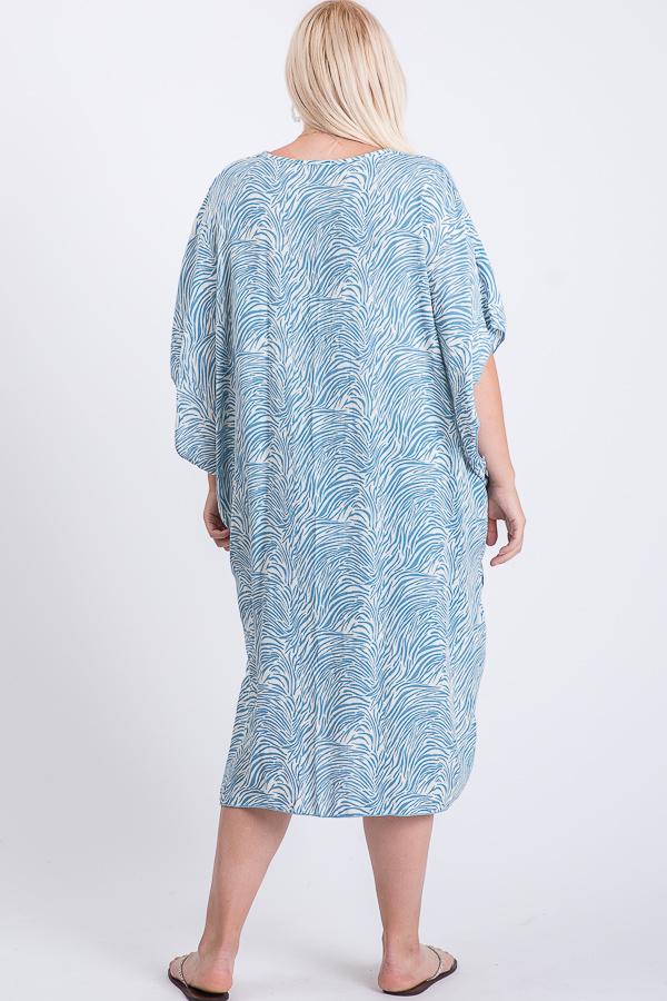 Zebra Print Short Sleeve Maxi Kimono - Absolute Fashion 2020