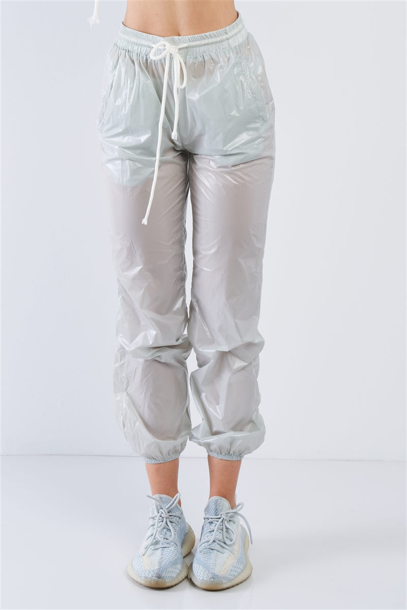Grey Active Wear Nylon Sweatsuit Set - Absolute Fashion 2020