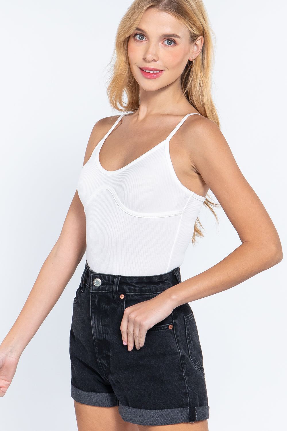Bust Detail Cami Rib Bodysuit - Absolute Fashion 2020