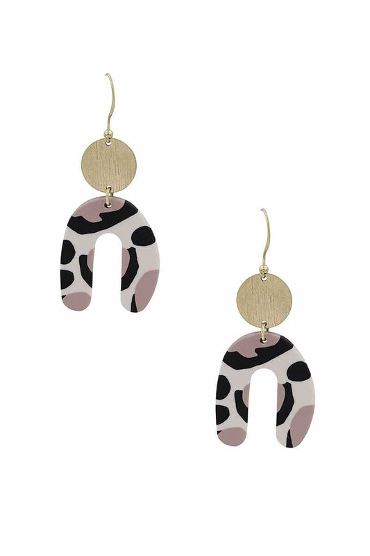 Fashion Metal Clay Mix Geometric Dangle Earring - Absolute Fashion 2020