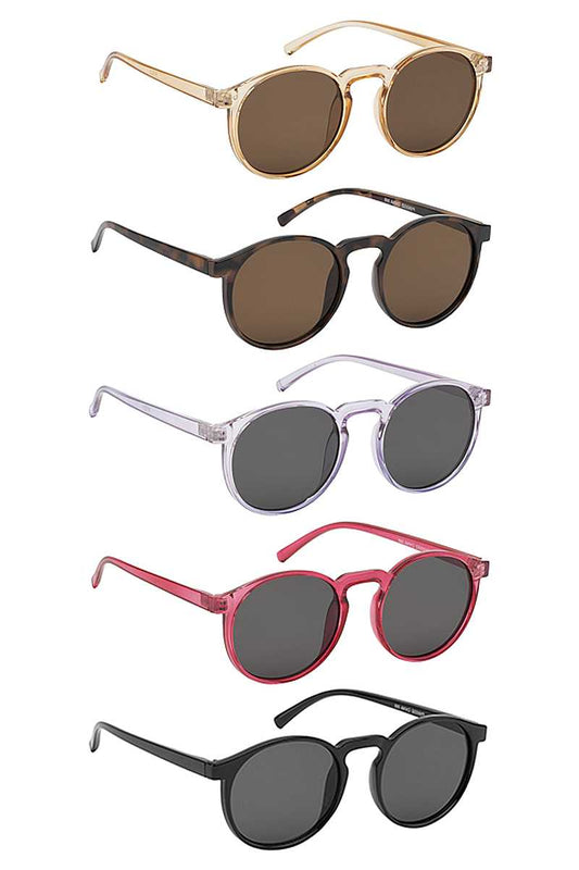 Trendy Rounded Plain Frame Sunglasses - Absolute Fashion 2020