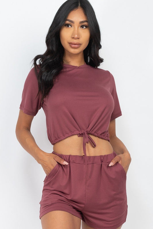 Adjustable Front Tied Crop Top & Shorts Casual Summer Sets - Absolute Fashion 2020