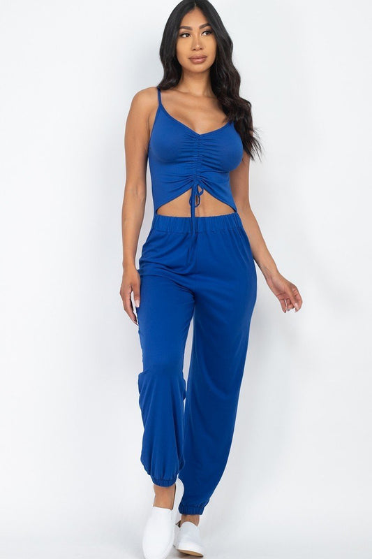 Front Ruched With Adjustable String Cami Casual/summer Jumpsuit - Absolute Fashion 2020
