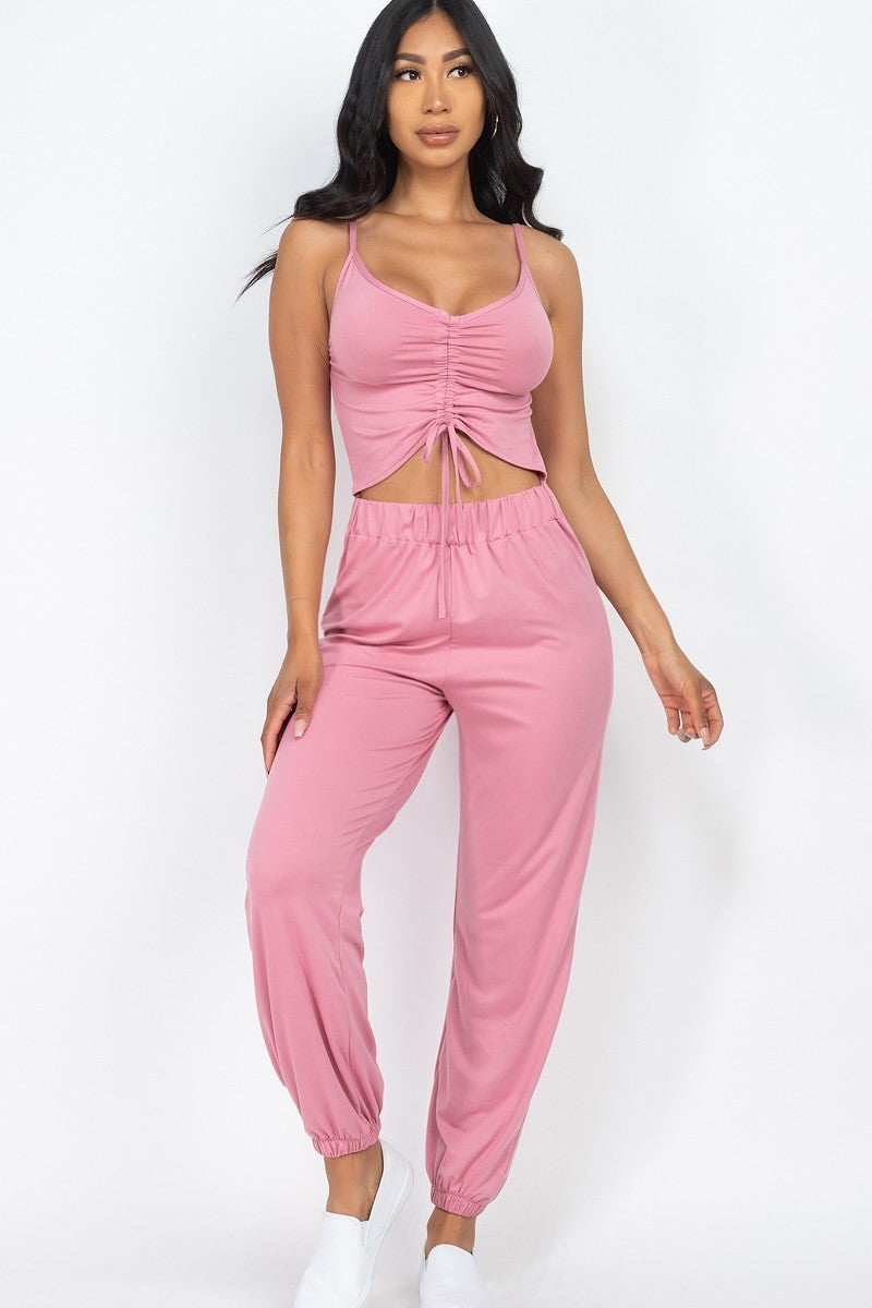 Front Ruched With Adjustable String Cami Casual/summer Jumpsuit - Absolute Fashion 2020