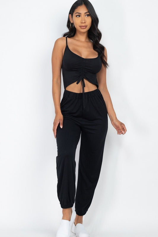 Front Ruched With Adjustable String Cami Casual/summer Jumpsuit - Absolute Fashion 2020