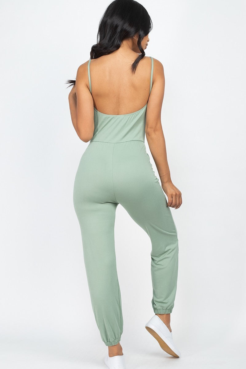 Front Ruched With Adjustable String Cami Casual/summer Jumpsuit - Absolute Fashion 2020