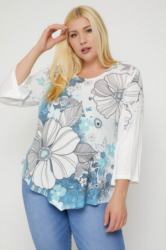 Cheetah Print Top Featuring A Round Neckline And 3/4 Bell Sleeves - Absolute Fashion 2020