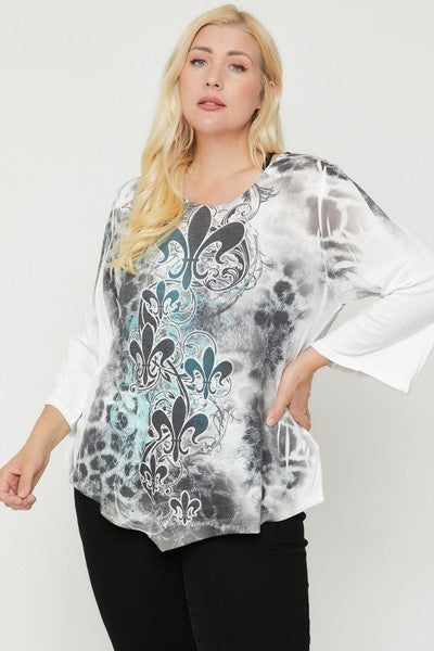 Cheetah Print Top Featuring A Round Neckline And 3/4 Bell Sleeves - Absolute Fashion 2020