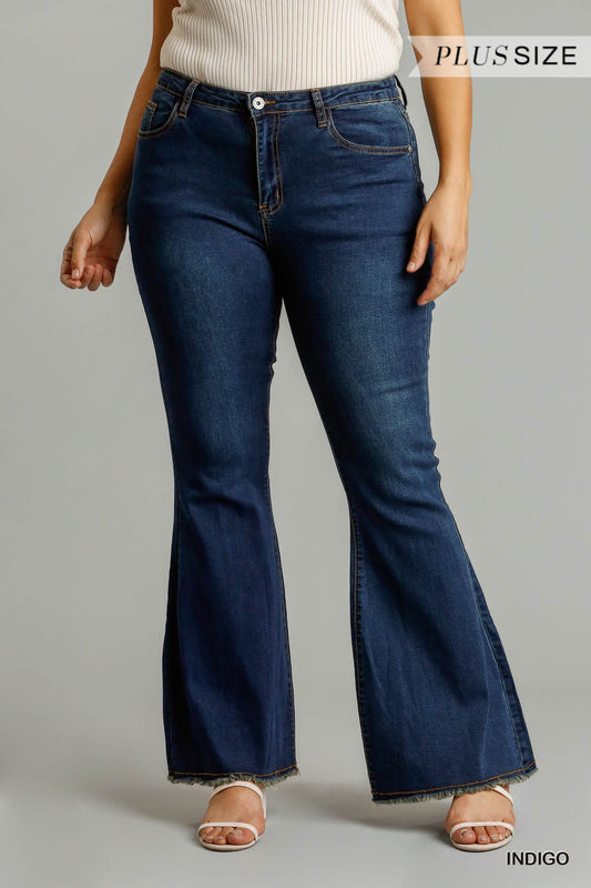 High Rise Stretch Denim Wide Leg Flare Jeans - Absolute Fashion 2020