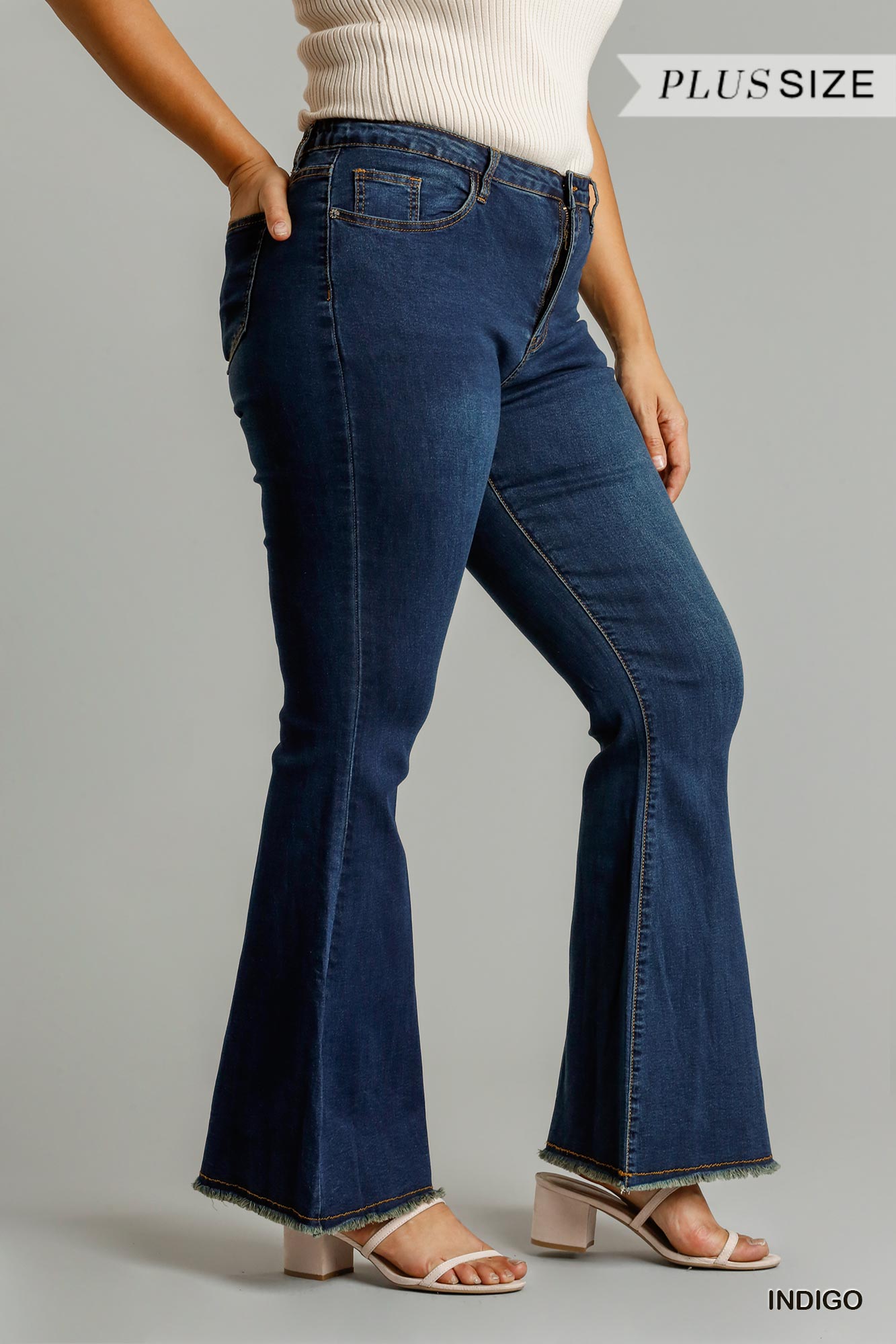 High Rise Stretch Denim Wide Leg Flare Jeans - Absolute Fashion 2020