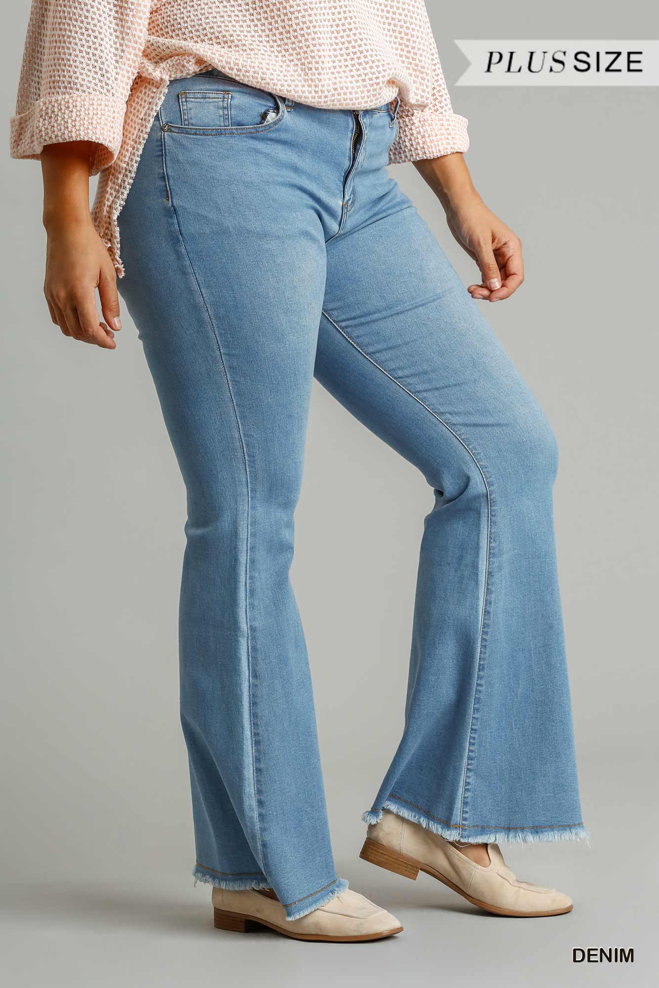 High Rise Stretch Denim Wide Leg Flare Jeans - Absolute Fashion 2020