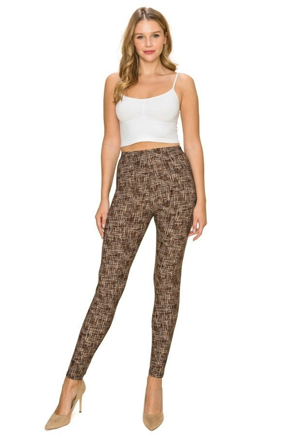 Multi Print, Full Length, High Waisted Leggings In A Fitted Style With An Elastic Waistband - Absolute Fashion 2020