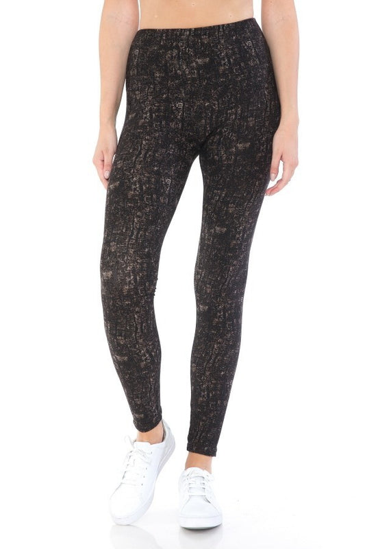 Yoga Style Banded Lined Multi Printed Knit Legging With High Waist - Absolute Fashion 2020
