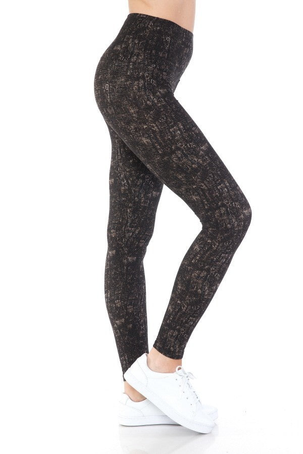 Yoga Style Banded Lined Multi Printed Knit Legging With High Waist - Absolute Fashion 2020