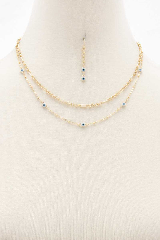Evil Eye Charm Layered Necklace - Absolute Fashion 2020