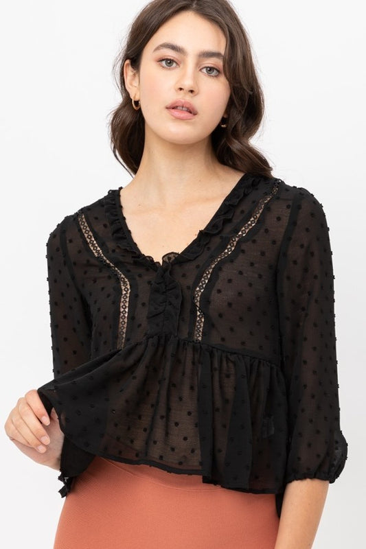 Textured Fabric With Lace Trim On The Front - Absolute Fashion 2020