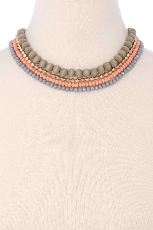 4 Layered Mix Bead Necklace - Absolute Fashion 2020