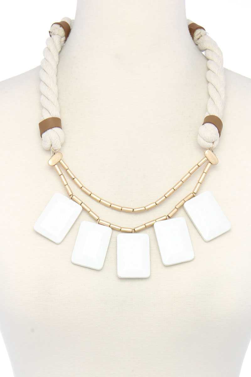Sqaure Shape Rope Necklace - Absolute Fashion 2020