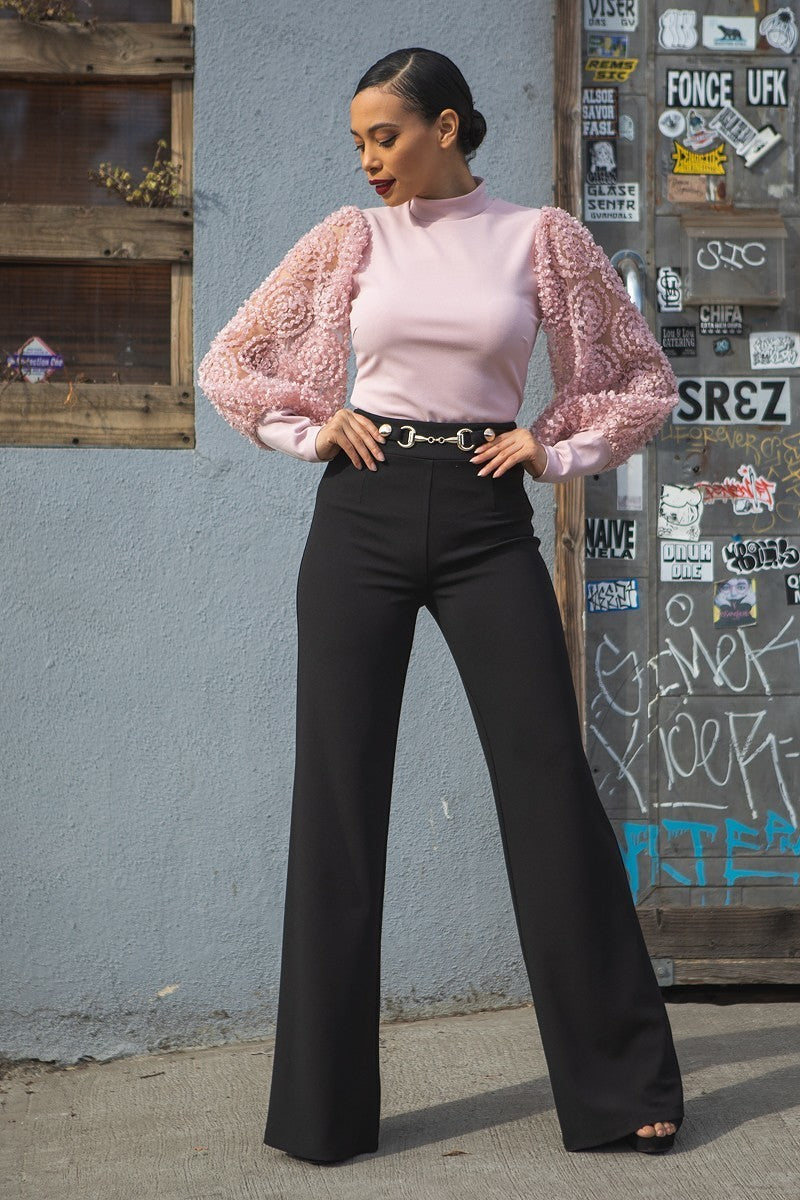 Waist Button And Buckle Detailed Fashion Pants - Absolute Fashion 2020