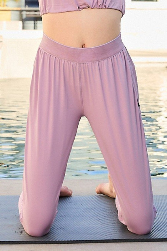 Waist Elastic Band Side Zipper Pocket Contrast Mesh Pants - Absolute Fashion 2020