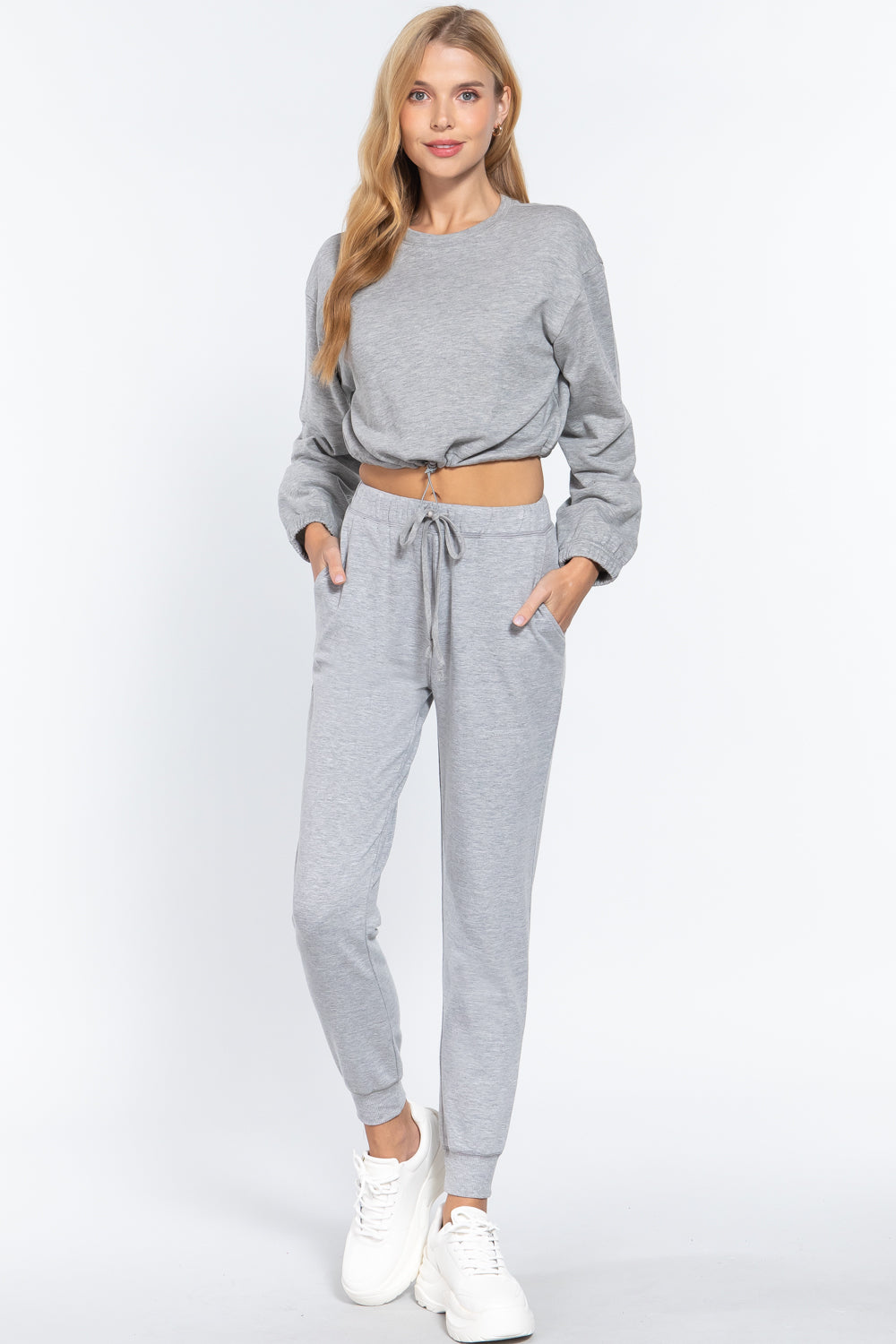 Adjustable Waist French Terry Top - Absolute Fashion 2020