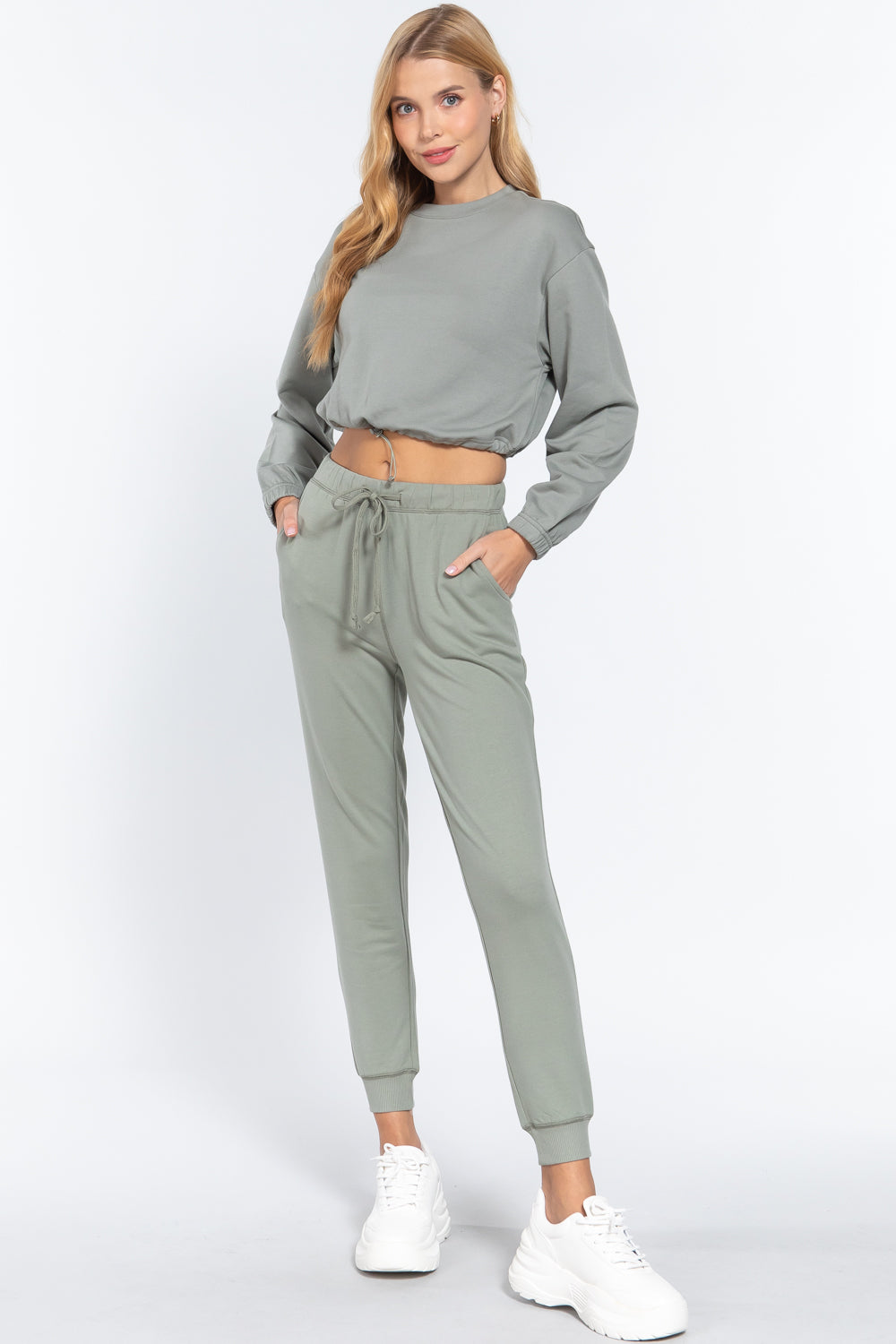Adjustable Waist French Terry Top - Absolute Fashion 2020