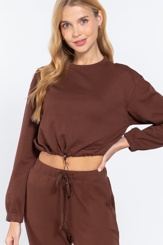 Adjustable Waist French Terry Top - Absolute Fashion 2020