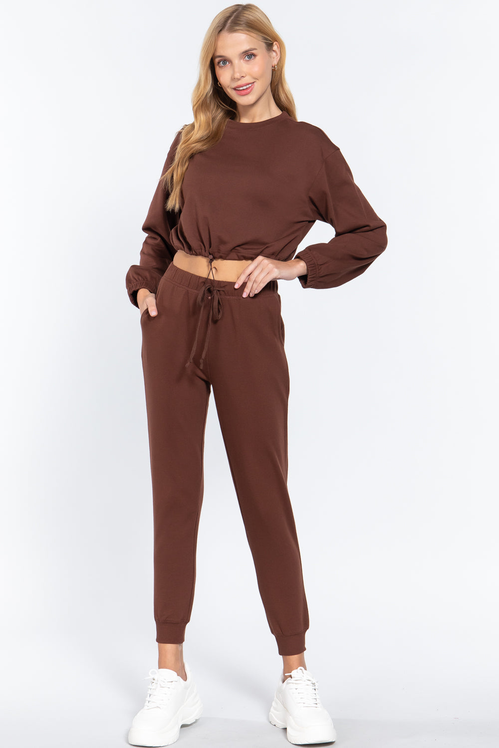 Adjustable Waist French Terry Top - Absolute Fashion 2020
