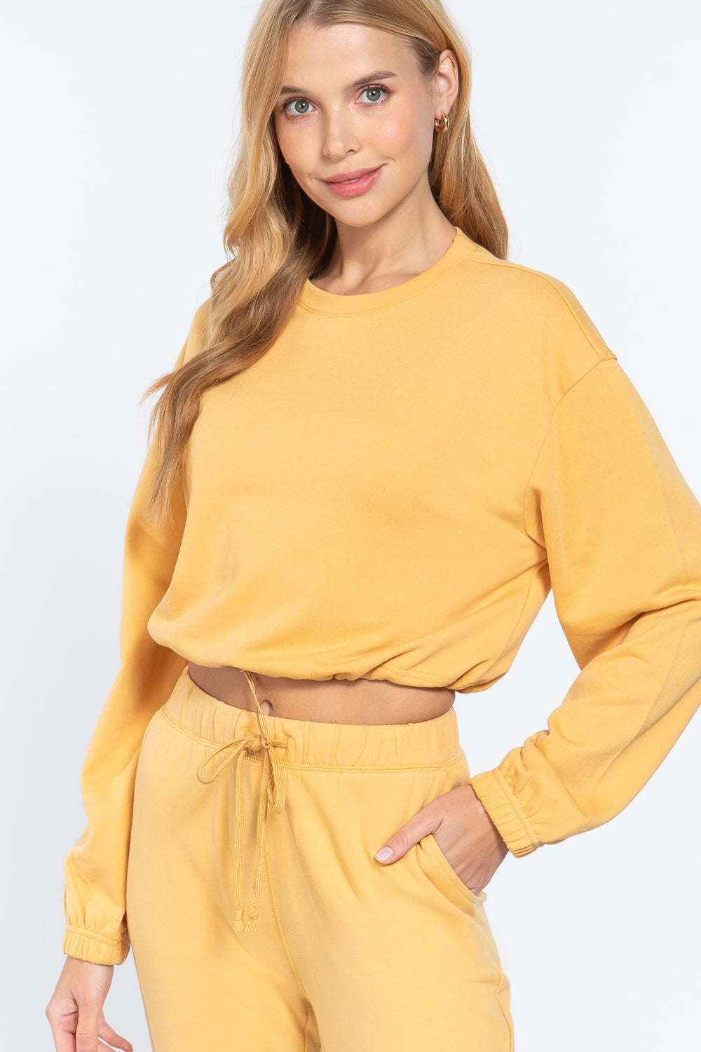 Adjustable Waist French Terry Top - Absolute Fashion 2020