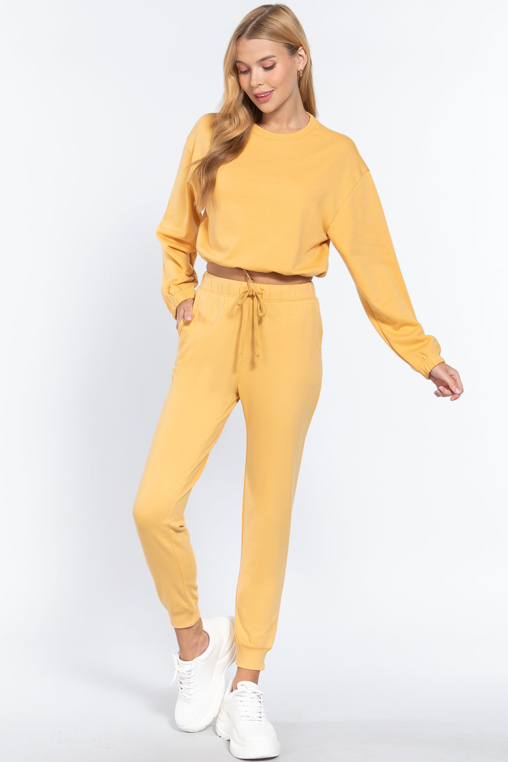 Adjustable Waist French Terry Top - Absolute Fashion 2020
