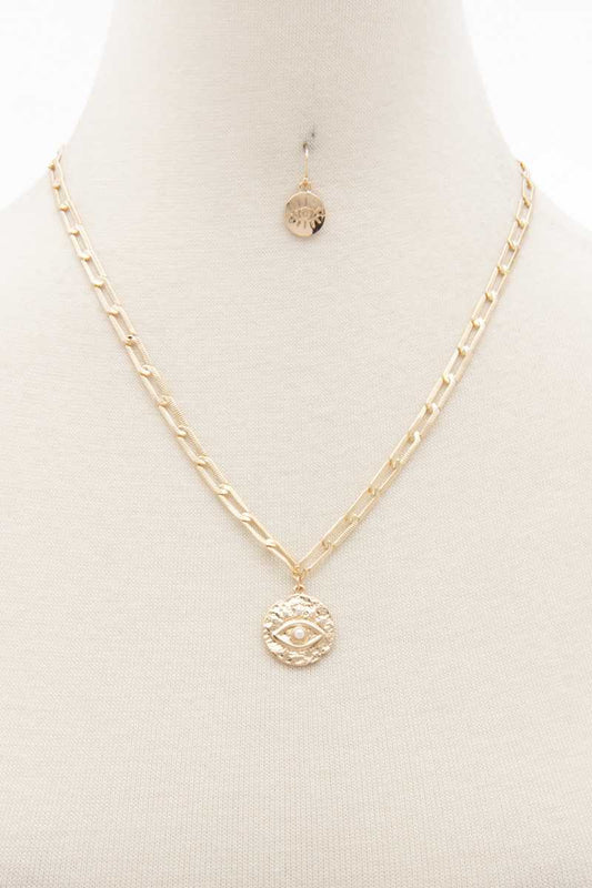 Sodajo Eye Coin Oval Link Necklace - Absolute Fashion 2020