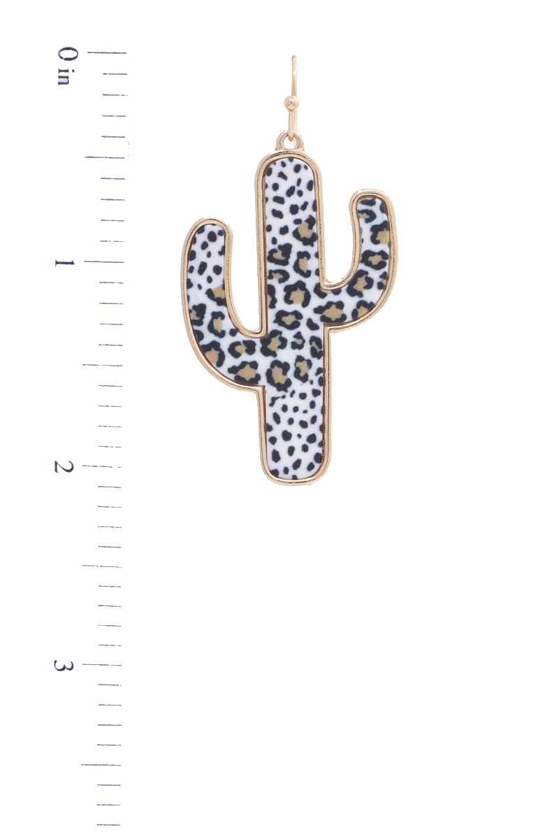 Leopard Pattern Cactus Shape Earring - Absolute Fashion 2020