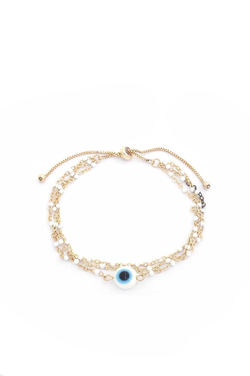 Eye Beaded Slide Bracelet - Absolute Fashion 2020