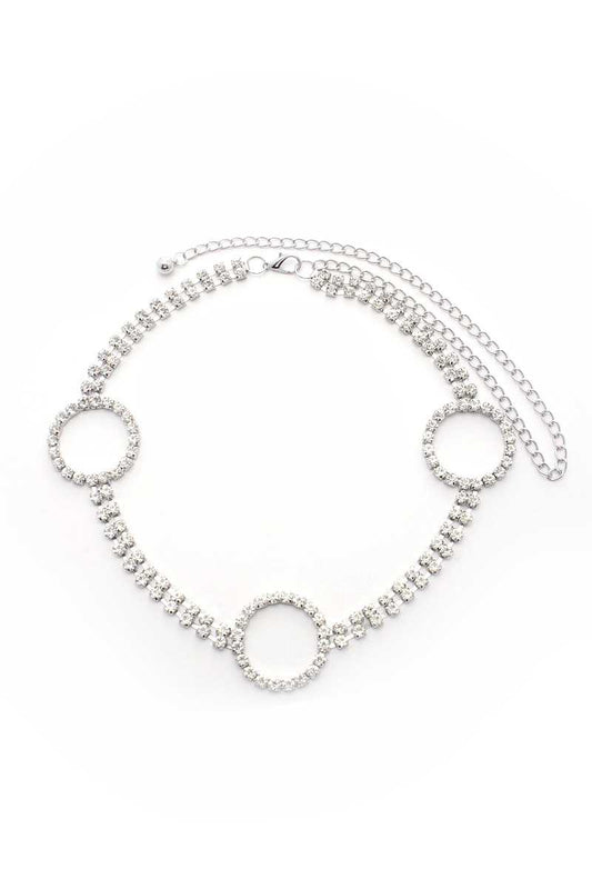 Circle 2 Line Rhinestone Chain Belt - Absolute Fashion 2020