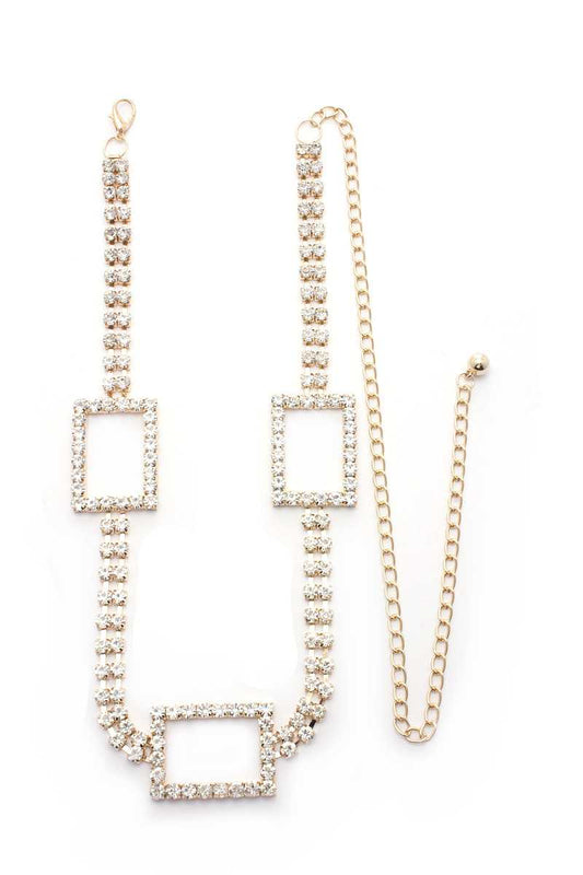 Rectangle Rhinestone Chain Belt - Absolute Fashion 2020