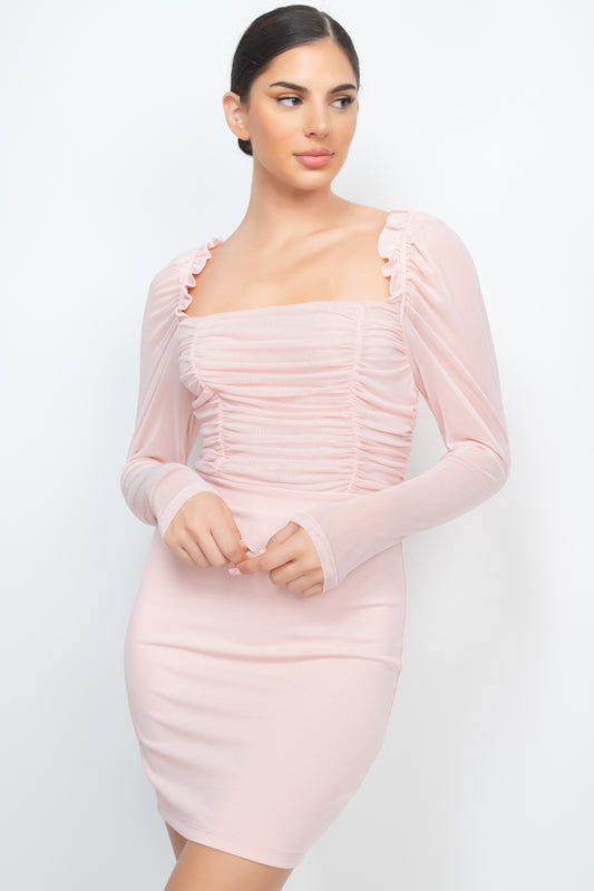 Lace Shirring Dress - Absolute Fashion 2020