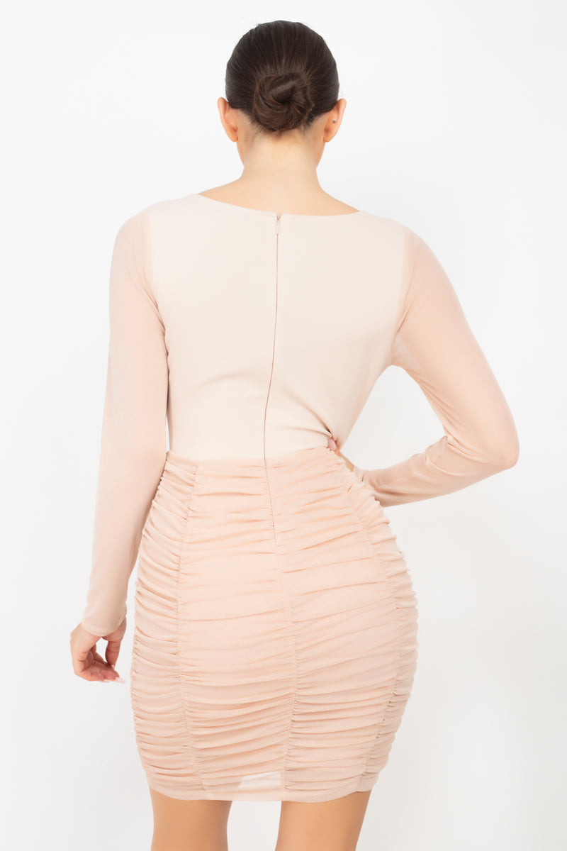 Sweetheart Shirred Bodycon Dress - Absolute Fashion 2020