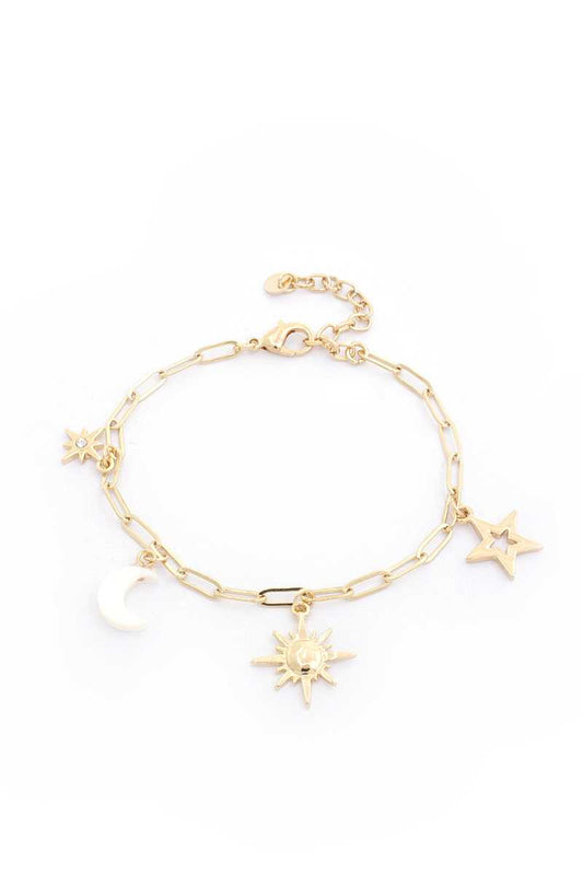 Sun Star Charm Oval Link Bracelet - Absolute Fashion 2020