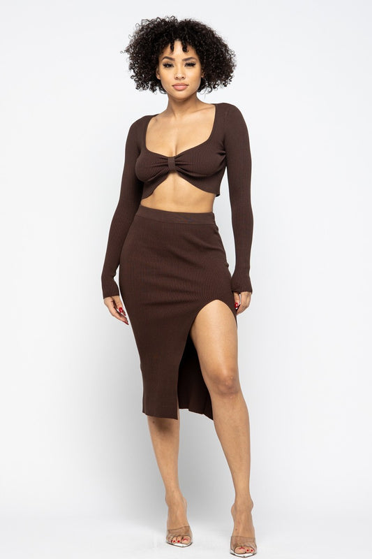 High Slit Skirt Set - Absolute Fashion 2020